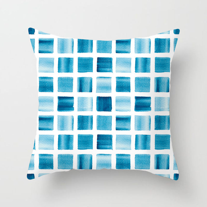 Blue And Green Printed Pillow Cover