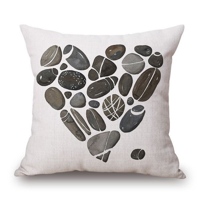 Feather & Stone Artistic Linen Cotton Linen Printing Pillow Cover