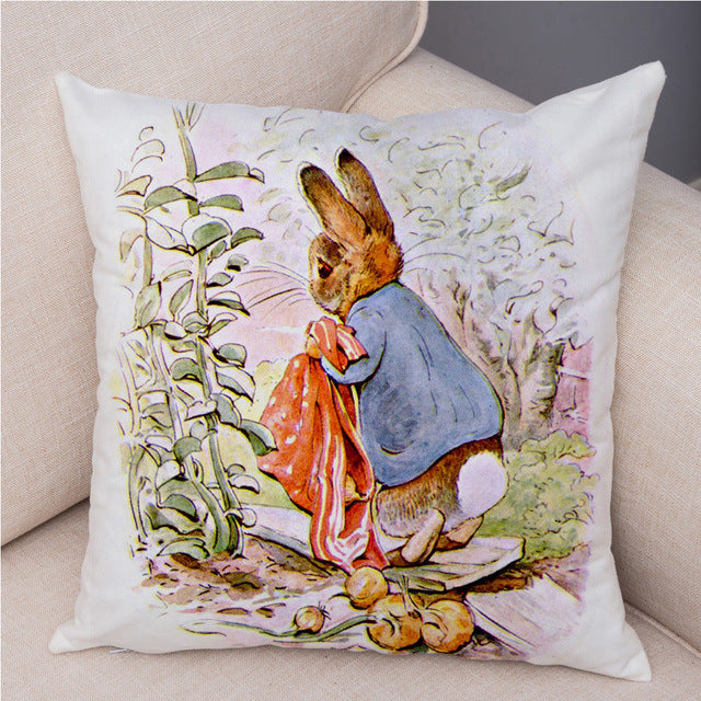 Rabbit Peach Skin Fabric Pillow Cover