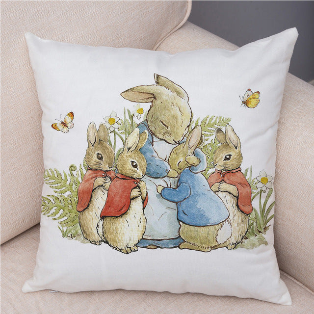 Rabbit Peach Skin Fabric Pillow Cover