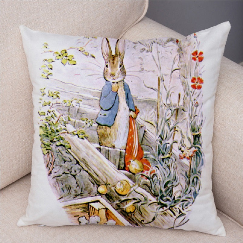 Rabbit Peach Skin Fabric Pillow Cover