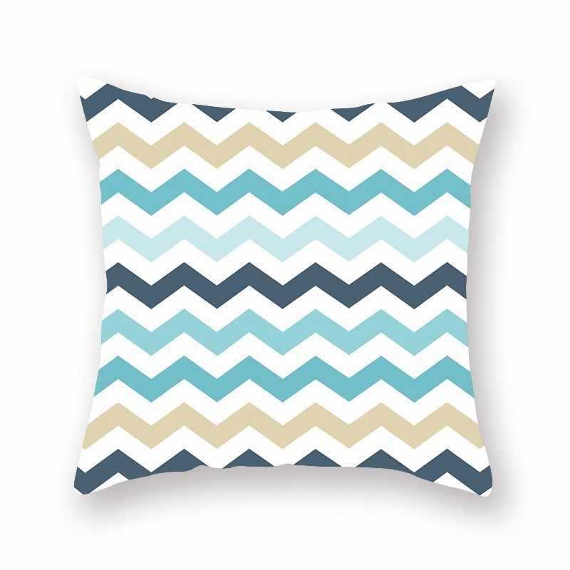 Green geometric pillow cover