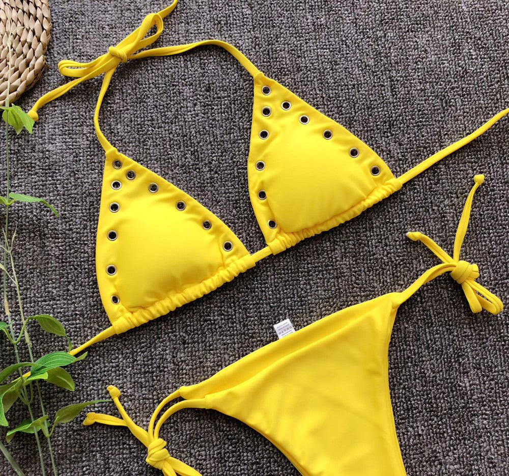 Five-Eye Swimsuit in Black Green and Yellow