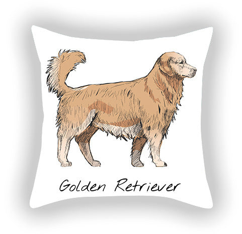 Doggies!  Printed Pillow Cover Short Plush - Cotton and Linen