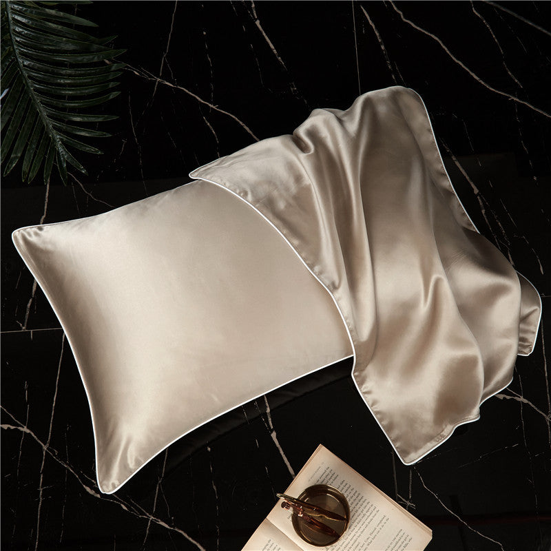 Silk Satin Pillow and Pillow Towel Cover - Single-Sided Solid Colo Silk