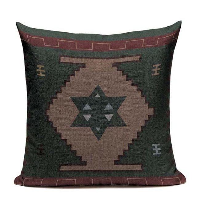 Shabby Chic Geometric Linen Pillowcase