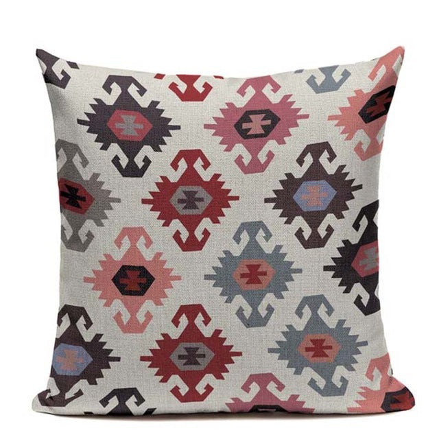 Shabby Chic Geometric Linen Pillowcase