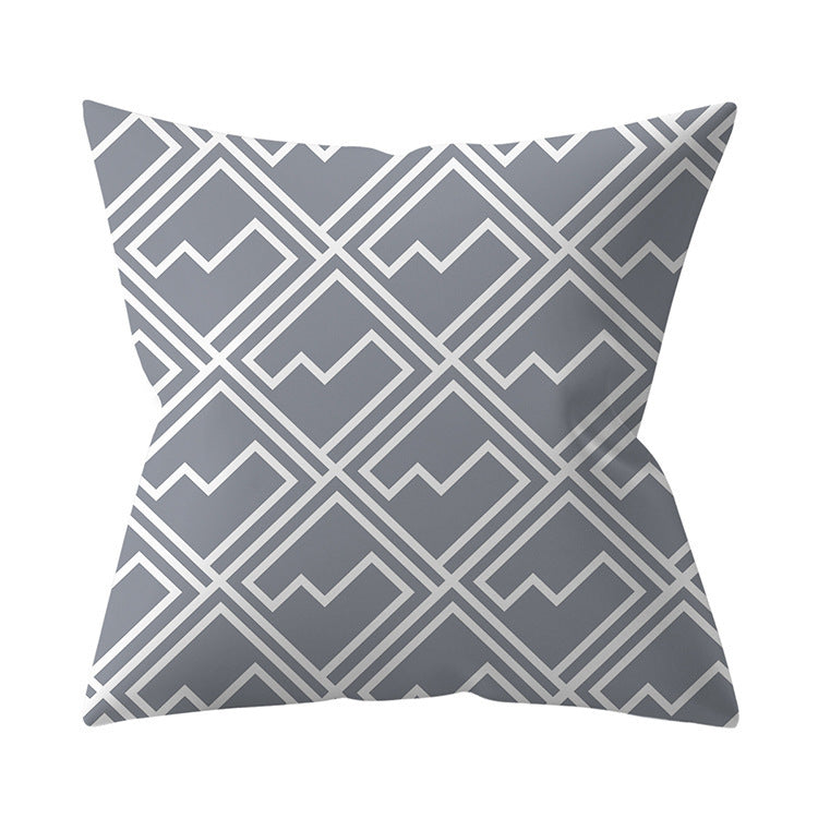 Gray Geometric Pillow Cover