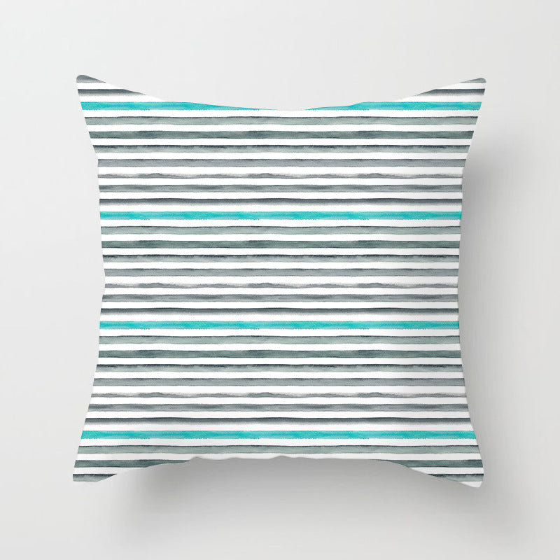 Blue And Green Printed Pillow Cover