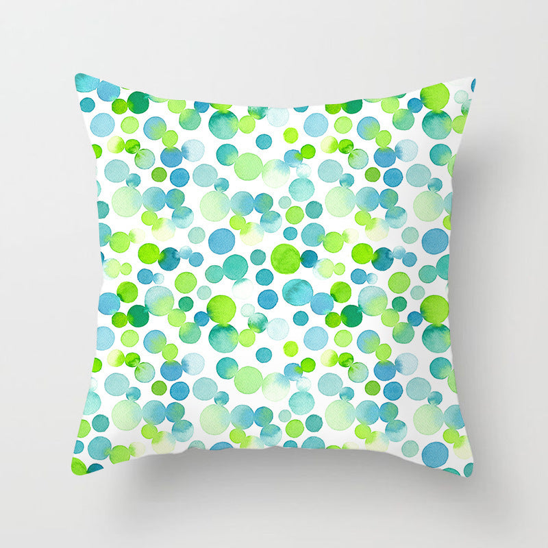 Blue And Green Printed Pillow Cover