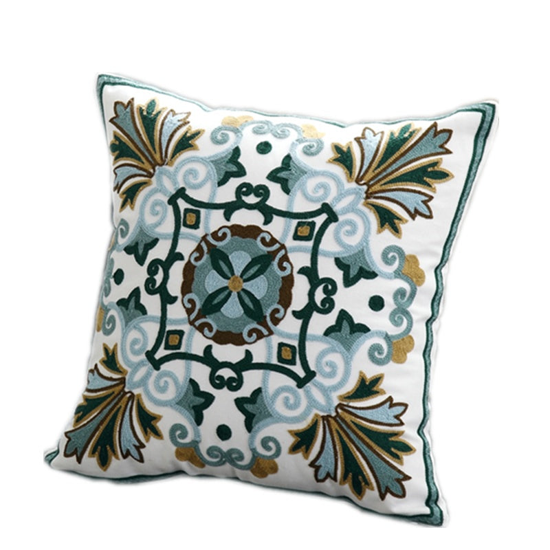 Cotton embroidered pillow cover