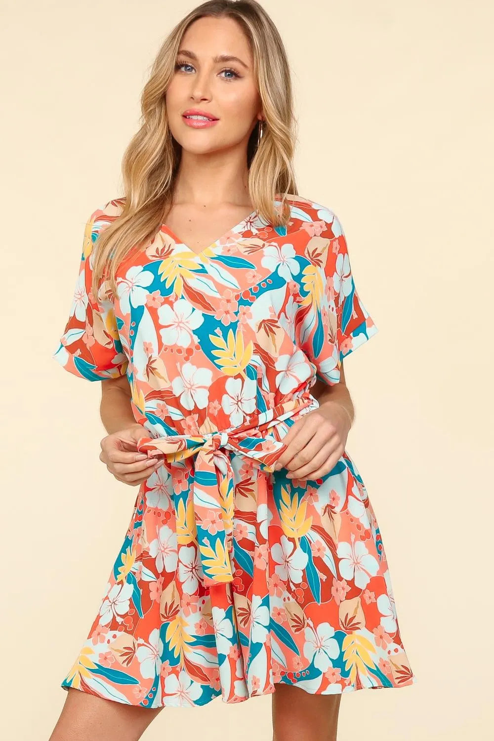 The Amalfi Tropical Tie-Waist Romper for women