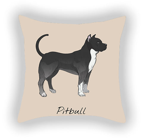 Doggies!  Printed Pillow Cover Short Plush - Cotton and Linen