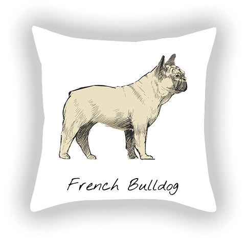 Doggies!  Printed Pillow Cover Short Plush - Cotton and Linen