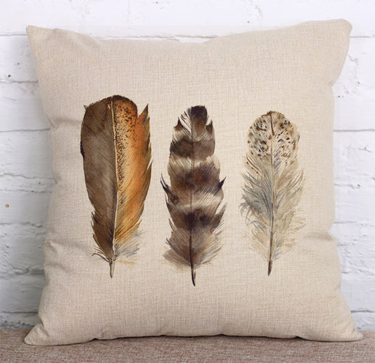 Watercolor Painting Feather - Pillow Cover