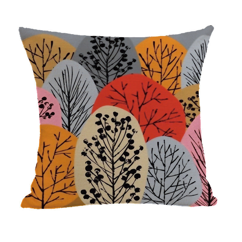 Linen Painted Style Geometric Abstract Pillow Cover