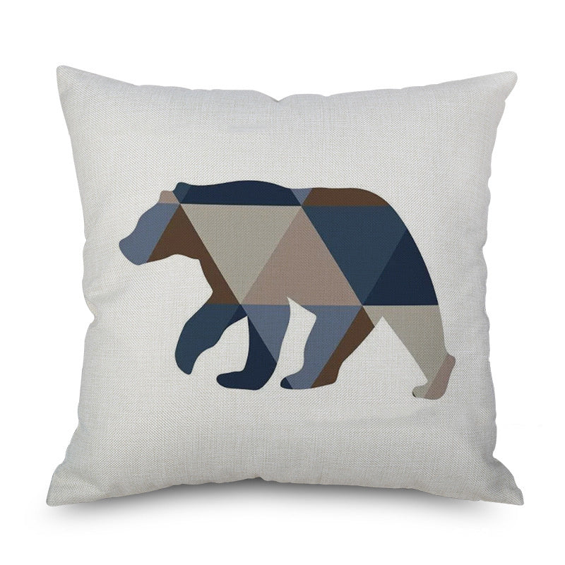 Watercolor Animal Linen Pillow Cover