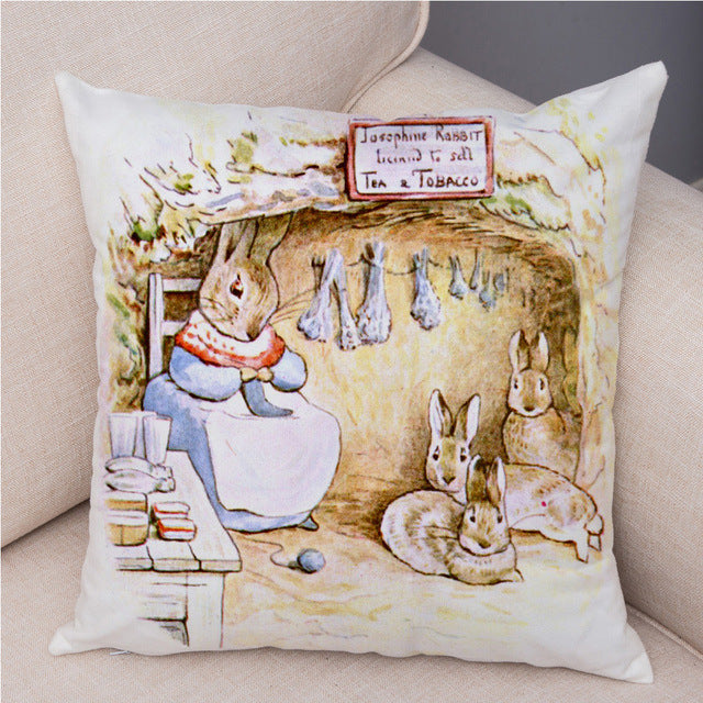 Rabbit Peach Skin Fabric Pillow Cover