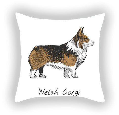 Doggies!  Printed Pillow Cover Short Plush - Cotton and Linen