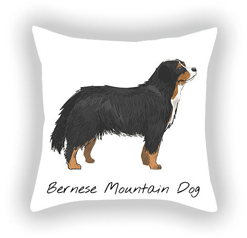 Doggies!  Printed Pillow Cover Short Plush - Cotton and Linen