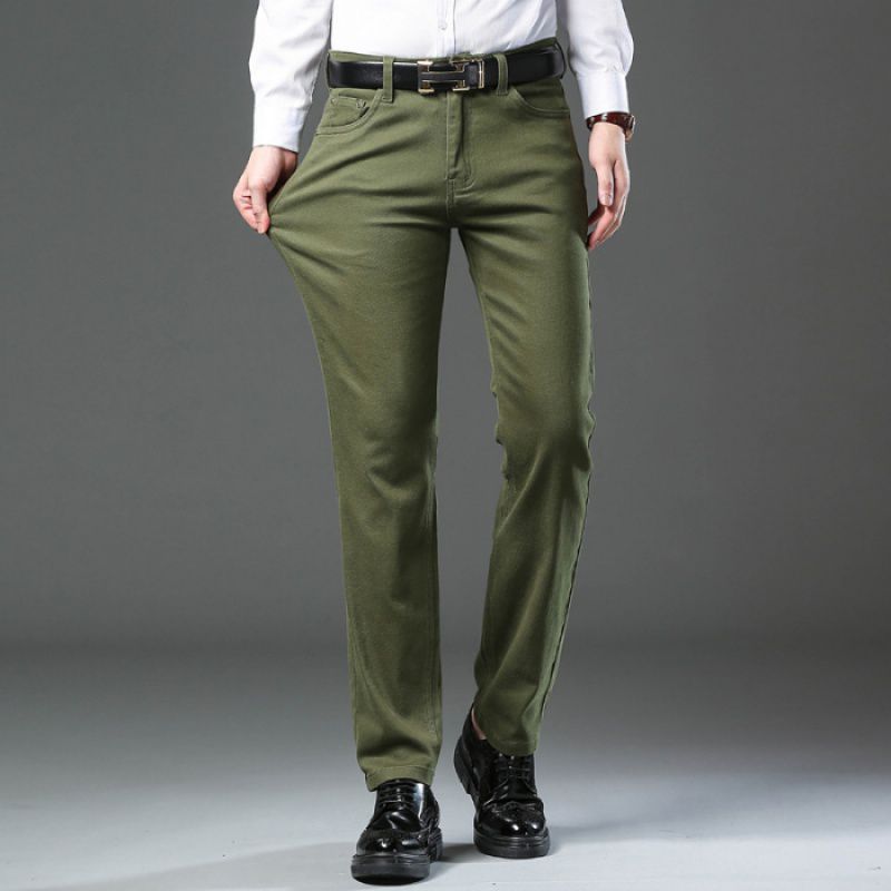 Straight Stretch Comfortable Trousers Mid-high Waist Pants