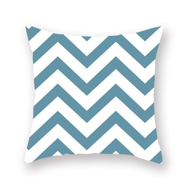 Green geometric pillow cover