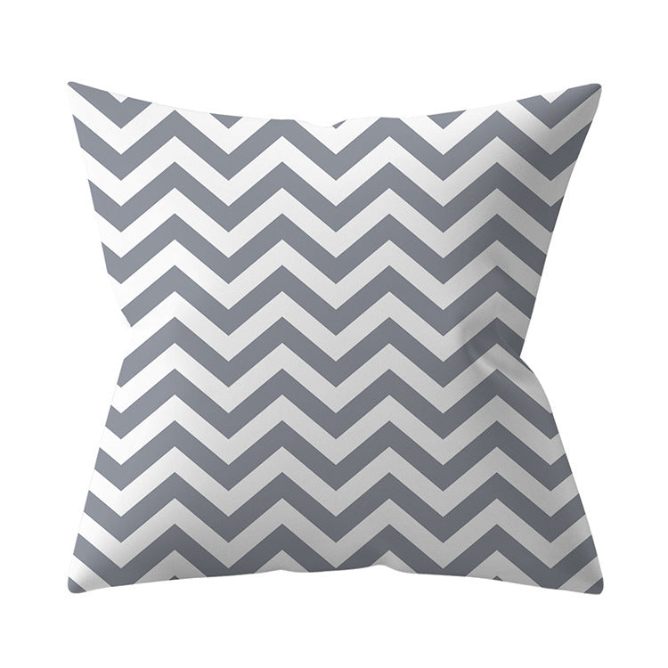 Gray Geometric Pillow Cover