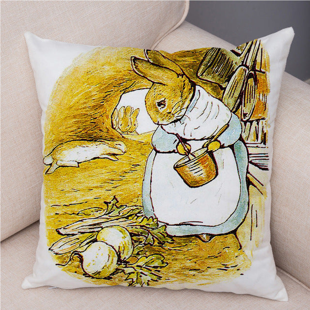 Rabbit Peach Skin Fabric Pillow Cover