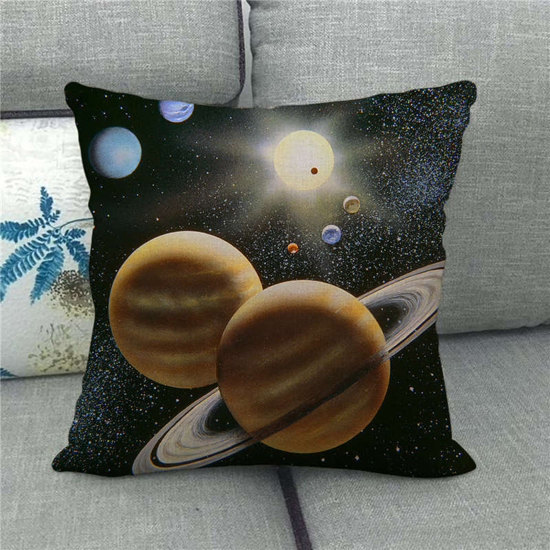 Interstellar Universe Scenery Linen Pillow Cover