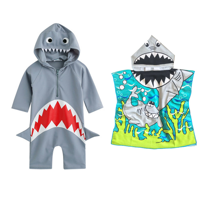 Boys' Shark one piece swimsuit