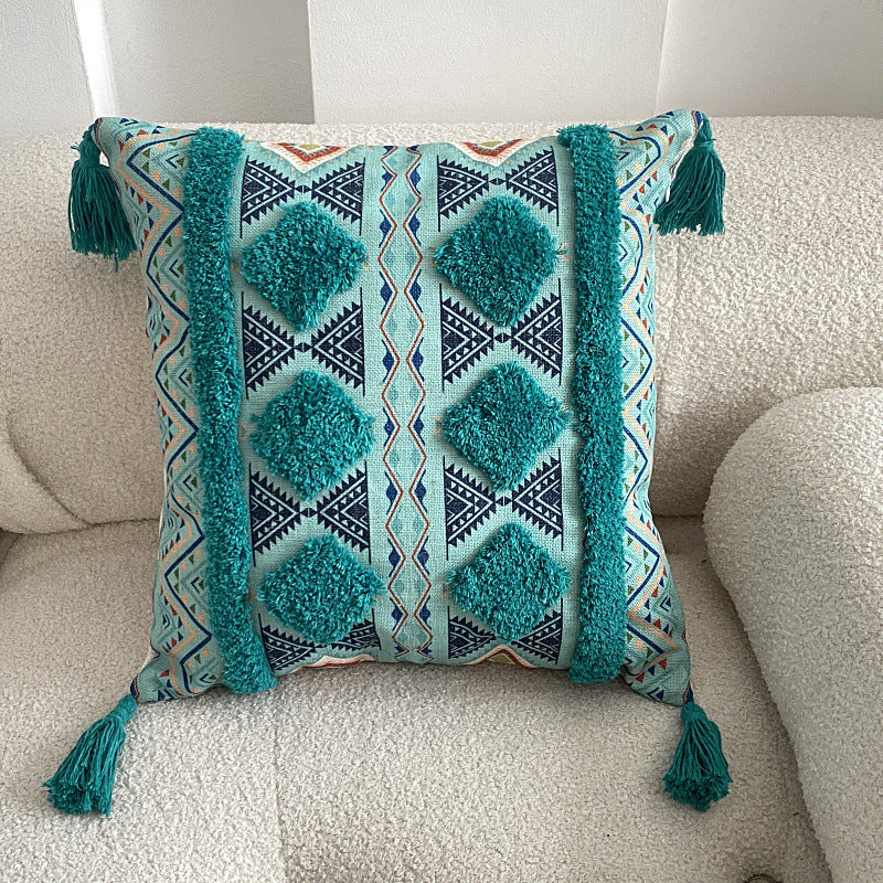 Knitted Fringe Pillow Cover