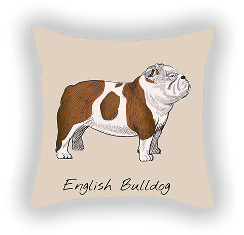 Doggies!  Printed Pillow Cover Short Plush - Cotton and Linen