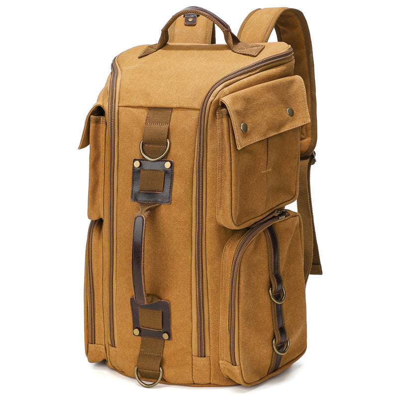 Men's Outdoor Leisure Waterproof Large Capacity Canvas Backpack