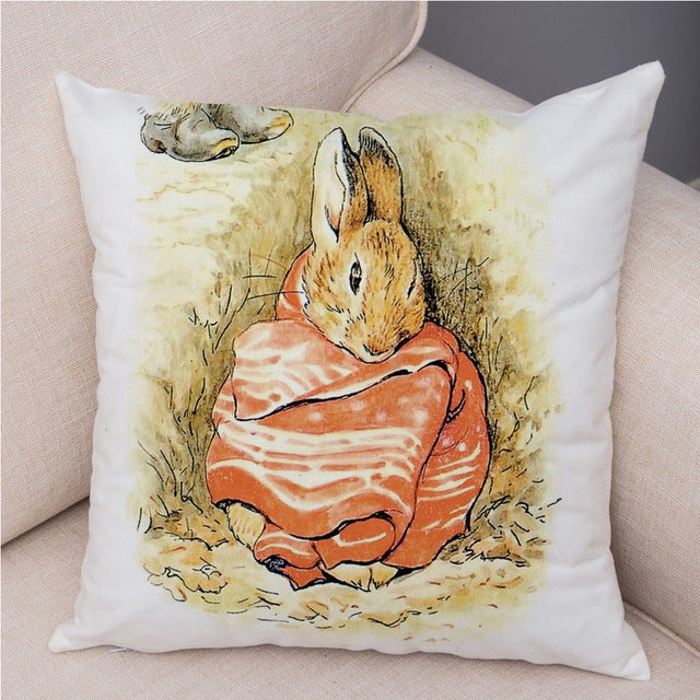 Rabbit Peach Skin Fabric Pillow Cover