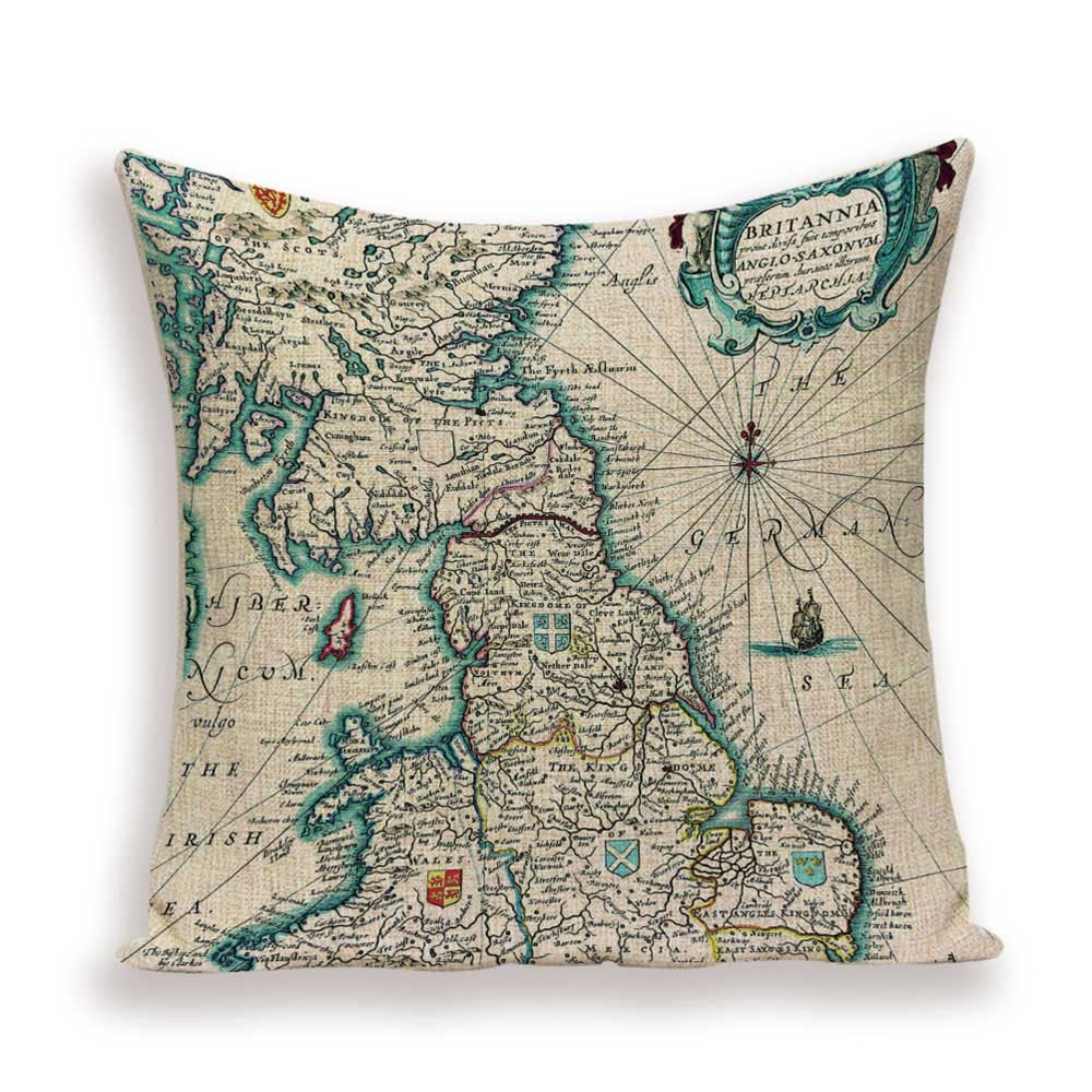 Retro Toss Pillowcase - World Map