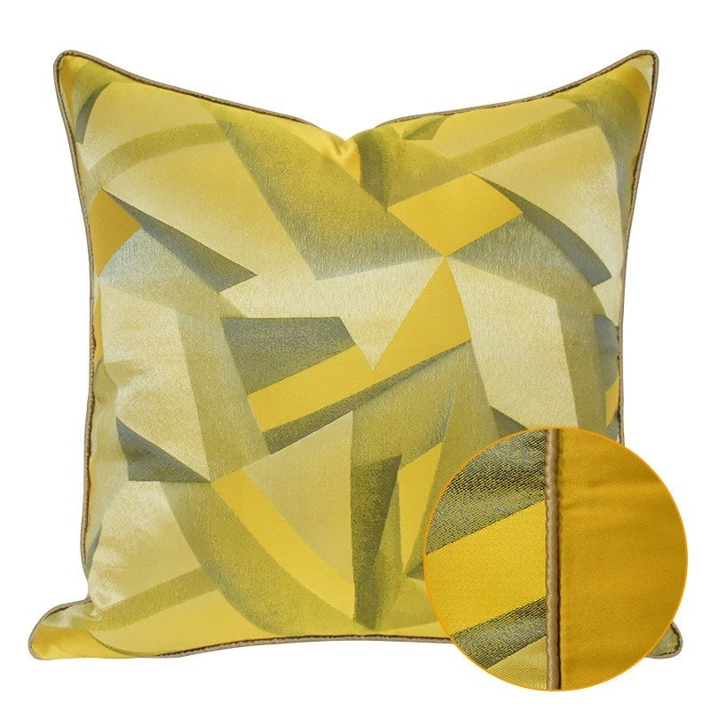 Yellow and Green Geometric Pillow Cover