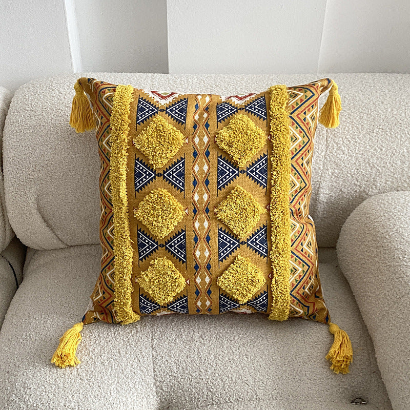 Knitted Fringe Pillow Cover