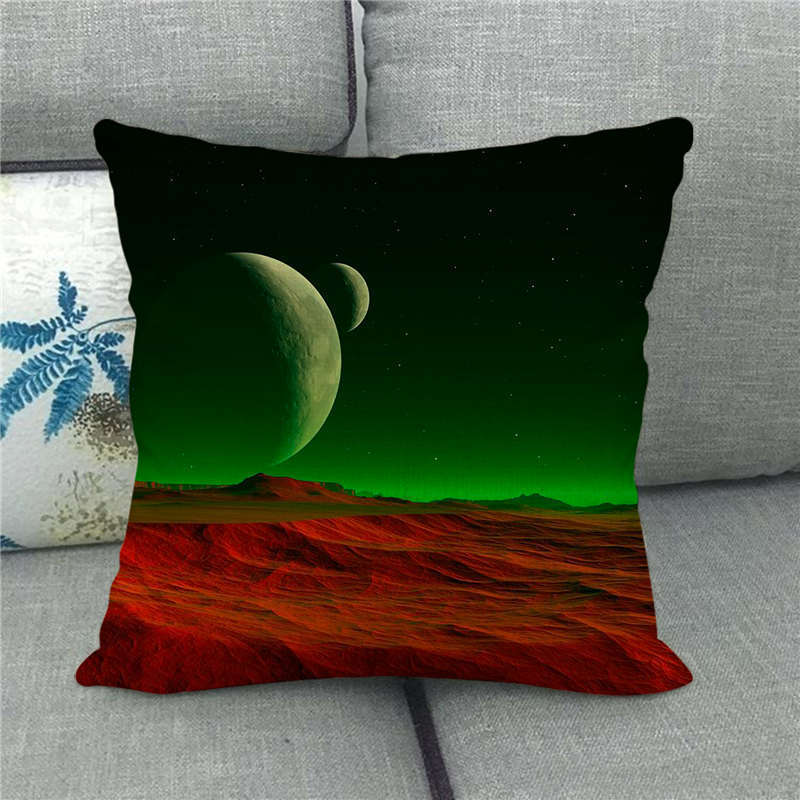 Interstellar Universe Scenery Linen Pillow Cover