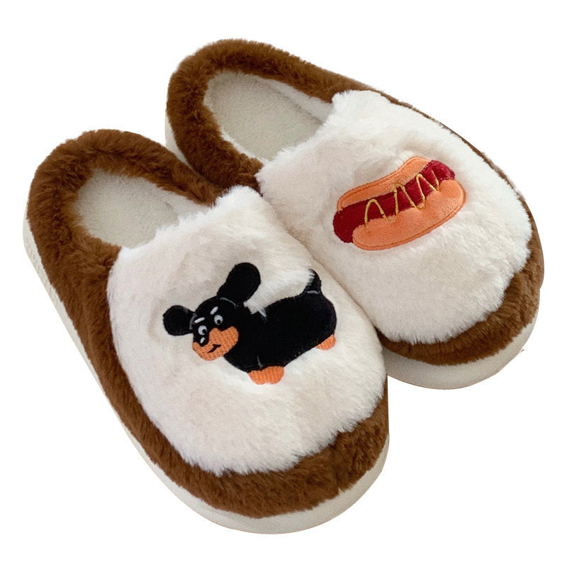 Women's Fleece-lined Thermal Cotton Slippers