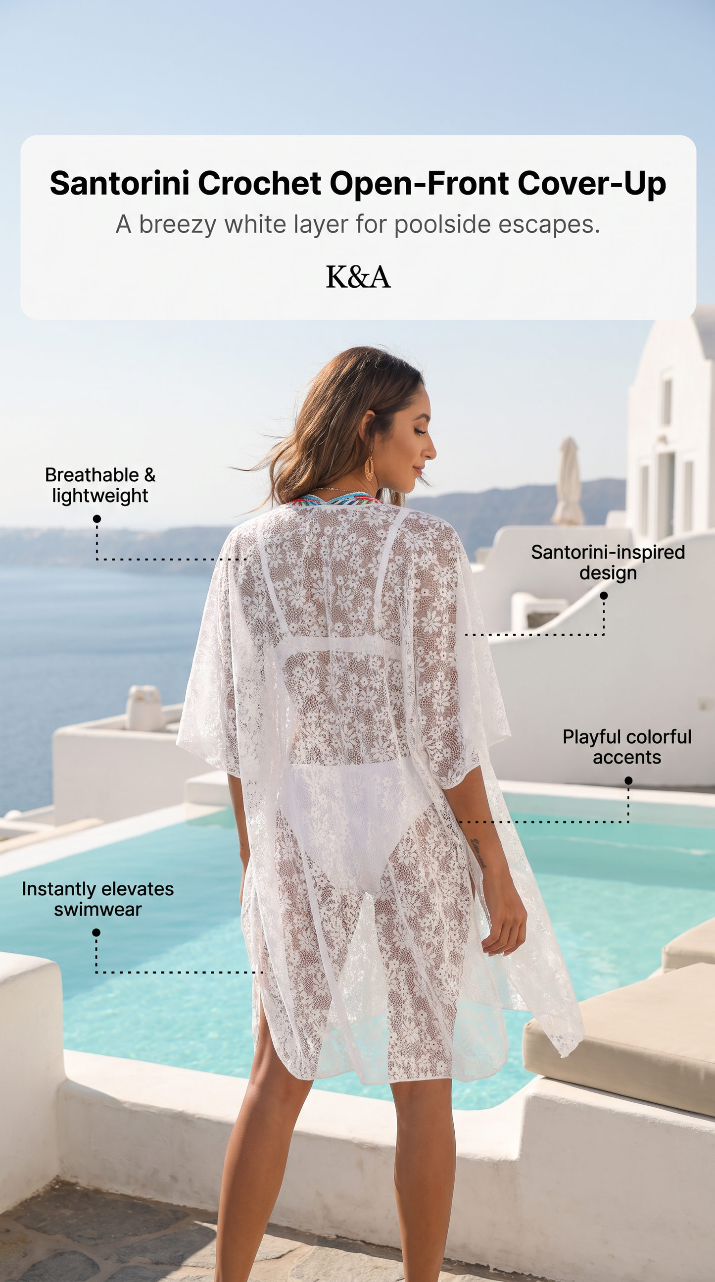 The Santorini Crochet Open-Front Cover-Up