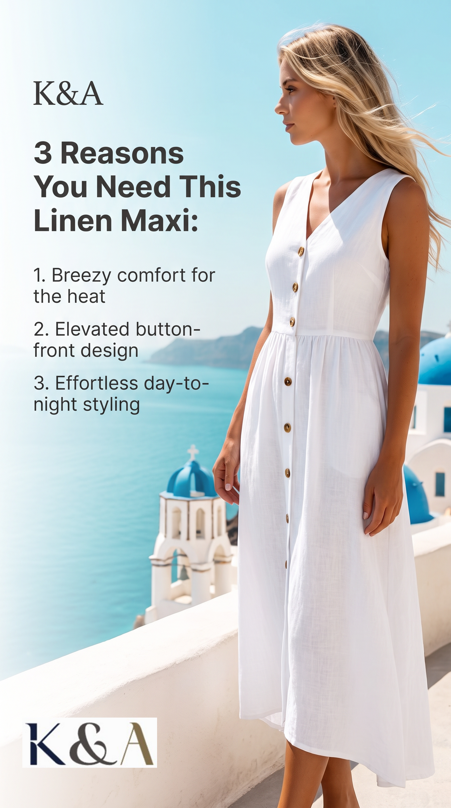 The Santorini Sleeveless Linen-Blend Maxi Dress