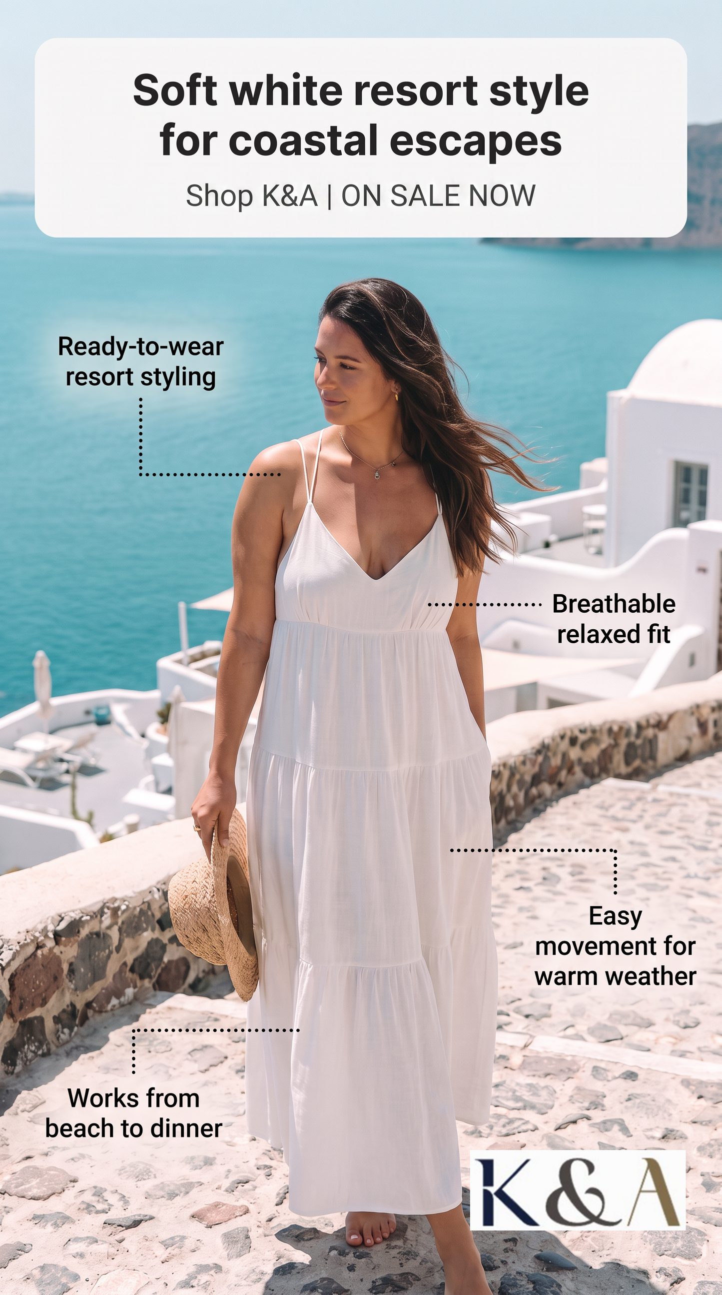 The Santorini White Tiered Maxi Dress