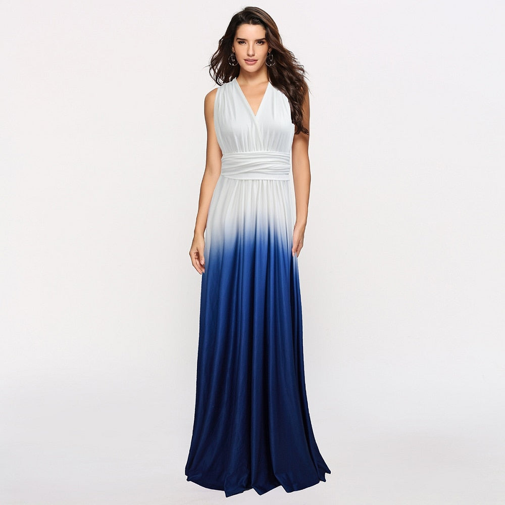 Elegant Party Maxi Long Dress features a flattering Natural Waistline and casual Style.