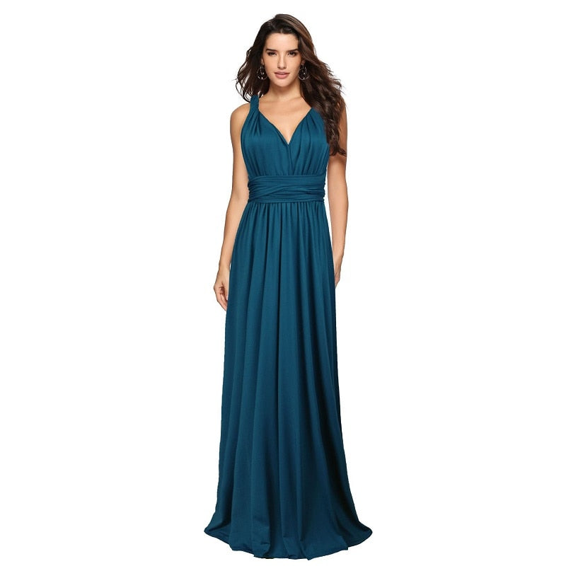 Elegant Party Maxi Long Dress features a flattering Natural Waistline and casual Style.