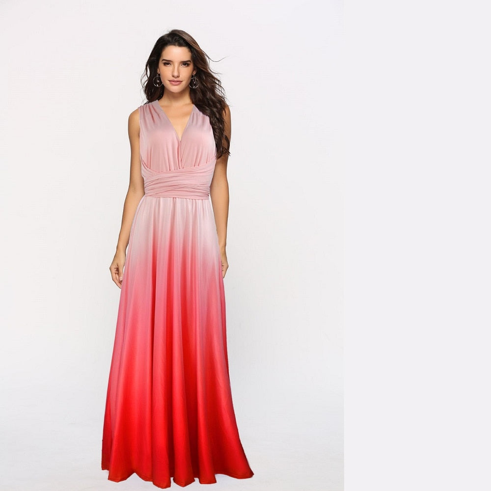 Elegant Party Maxi Long Dress features a flattering Natural Waistline and casual Style.