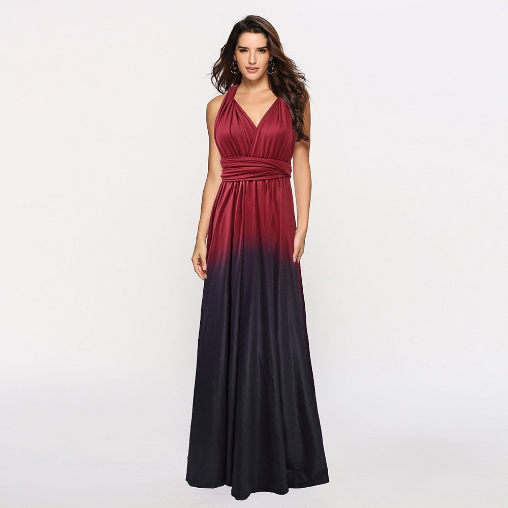 Elegant Party Maxi Long Dress features a flattering Natural Waistline and casual Style.