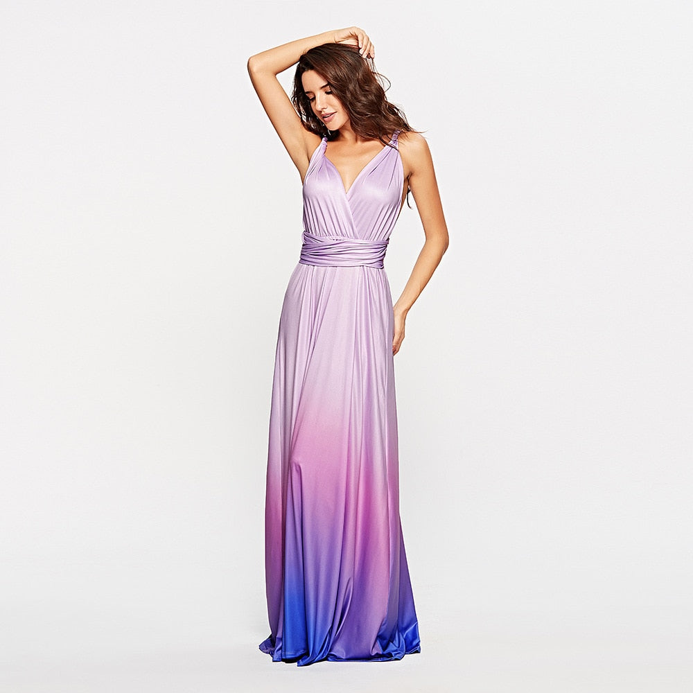 Elegant Party Maxi Long Dress features a flattering Natural Waistline and casual Style.