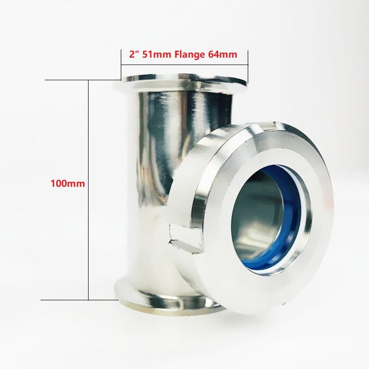 2" 51mm OD64mm Sight Glass Union Tri-Clamp Tee With Copper Bubble Set * 6pcs,Distillation Lens Column Suit For HomeBrew, SS304