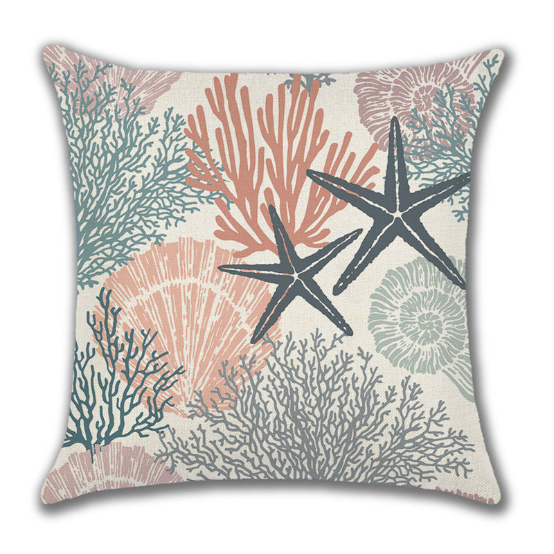 Ocean Style Linen Pillow Cover