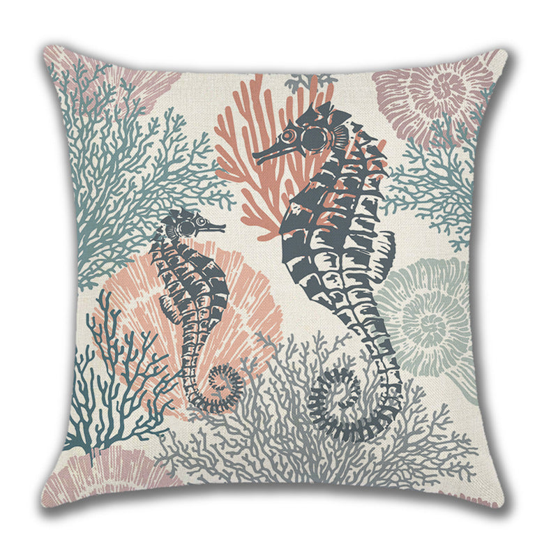 Ocean Style Linen Pillow Cover